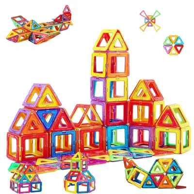 Image de Omgoods - Ensemble de 65 blocs de construction magnétiques pour un jeu créatif