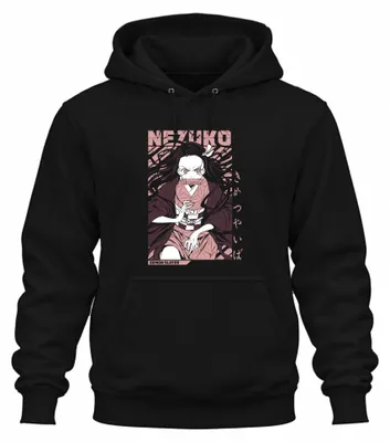 Obrázok produktu pre Nezuko Demon Slayer Kimetsu no Yaiba Anime Darček Cosplay Fan Uni mikina s kapucňou, čierna, S