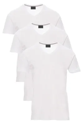 Produktbild von Mivaro Herren T-Shirt 3er Pack V-Ausschnitt Weiß - V-Neck Shirt aus 100% Baumwolle, Regular Fit, Basic Kurzarm, bis 5XL