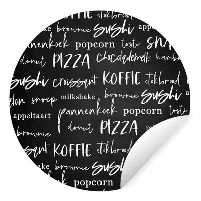 Produktbild von MuchoWow® Runde Wandtattoo - Wandsticker Tapete Aufkleber Küche - Lebensmittel - Muster Ø 80 cm Selbstklebend und Repositionierbar - Wandaufkleber - Kreis - Mauerkreis - Wand Bilder - Wandsticker - Wohnzimmer Dekoration - Dekoration für die Wände - Aluminium - Babyzimmer