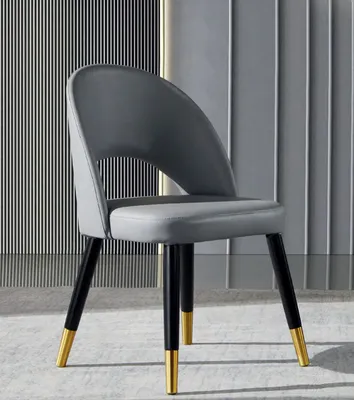 Productafbeelding van Moderne grijze eethoekstoel, 1-persoons, design, houten stoel