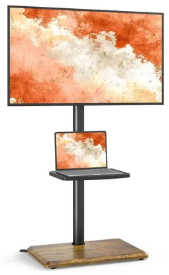 Produktbild von TV Bodenständer für 32-65 Zoll Fernseher bis 40 kg, höhenverstellbar, Braun