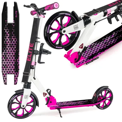 Produktbild von City Scooter, Tretroller Bervee ELITE – klappbar, Aluminium, 200 mm Räder, Stoßdämpfer, Doppelbremse, höhenverstellbar