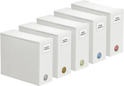 Productafbeelding van Lakens organizers en opslag - Set van 5 - Opvouwbare laken organizer voor linnen kast - Lakenset - Mappenhouder met raam