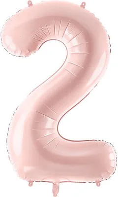 Produktbild von Folienballon Zahl 2 hellrosa 72 cm Partydeco