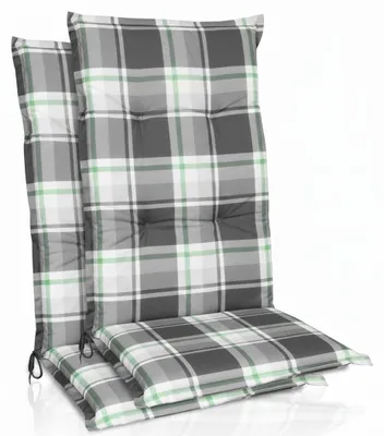 Produktbild von Beautissu 2er Set Hochlehner Auflagen Set 120x50 cm Polster Mintgrün Kariert