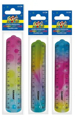 Obrázek produktu pro Flexi pravítko, pružné, duhové, 15 cm, Flamingo