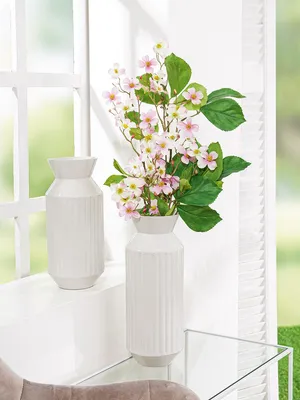 Image de Gilde Vase, "Powder", Metall, grau, VE 2, H. 35 cm, D. 12.5 cm 69438 4063387694381