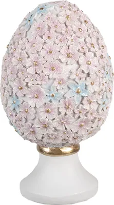 Produktbild von Clayre & Eef Dekorationsfigur Ei Ø 10x18 cm Rosa Kunststoff