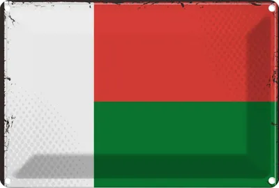 Produktbild von vianmo Blechschild 20x30 cm Madagaskars Madagascar Flagge Fahne Wappen