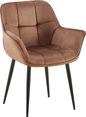 Obrázek produktu pro Sametová jídelní židle - Velvet - ergonomický design, moderní pohodlí a jednoduchá barva: hnědá