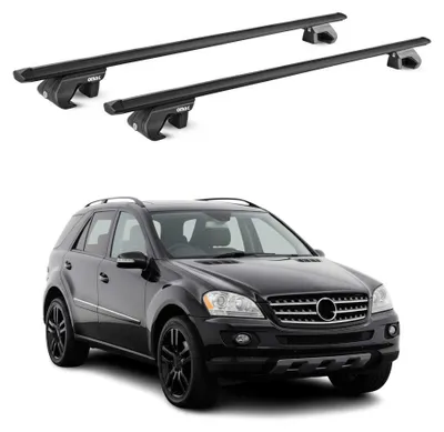 Image de Barres de toit transversales ABE pour Mercedes Classe M W164 2006-2011 Noir 2x, Image générée par une IA