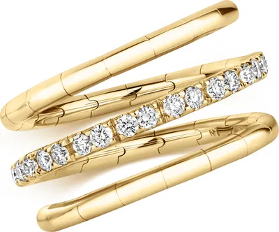 Produktbild von Funkelndes Feuer Stylischer 18 Karat (750) Gold Damen - Diamant Wickelring Brillant-Schliff 0.38 Karat FG - SI1, 51 (16.2); TRS2127018KYRSL