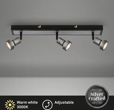 Produktbild von Strahler Briloner Silver Crafted 3er Spot 4,9 Watt LED GU10 Deckenlampe Deckeleuchte