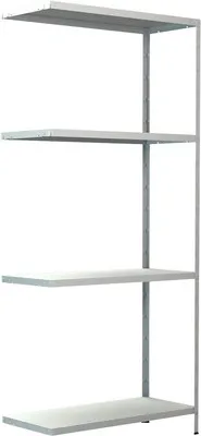 Produktbild von Steck-Anbauregal Schulte weiß 180x80x35 cm 4 Böden geteilte Winkelprofile Tragkraft 240 kg