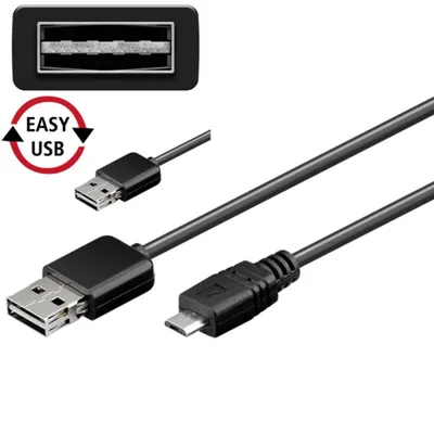 Produktbild von Goobay USB 2.0, 2.0 m, 2 m, USB A, Micro-USB B, USB 2.0, Männlich/Männlich, Schwarz