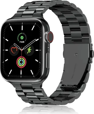 Obrázok produktu pre Remienok na smart hodinky, kovový náhradný remienok, uni, kompatibilný s Apple Watch, A0580, čierny, veľkosť 38/40/41 mm