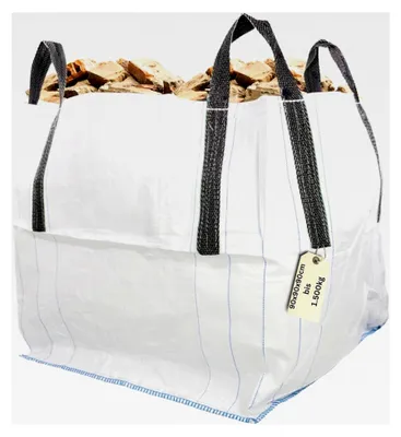 Produktbild von Big Bag Bauschuttsäcke mit 4 Hebeschlaufen bis 1.500 kg Traglast für Garten, Sand, Holz und Bauschutt 90x90x90 cm