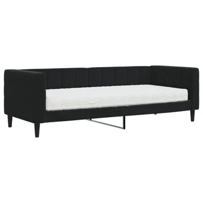 Obrázek produktu pro Válenda s matrací černá 80 x 200 cm samet
