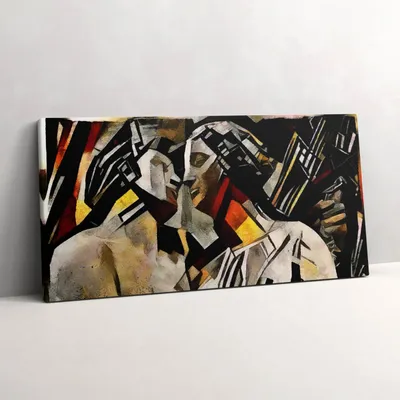 Produktbild von Barockzeit - Glasmalerei – Leinwandbild Wandbild – 120x60 cm – Leinwandbilder – Wandbilder – Schlafzimmer – Flur