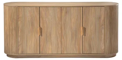 Immagine prodotto di Calicosy - Madia a 4 ante effetto rovere con frontali a listelli arrotondati L160 cm - ACHILLE
