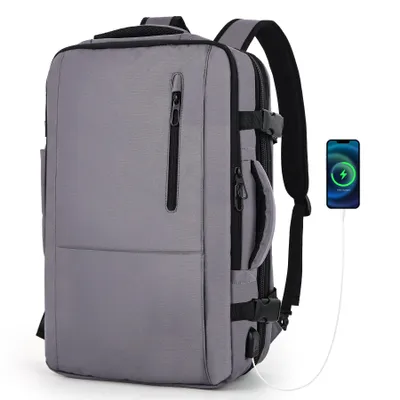 Produktbild von Reiserucksack 30-50L Großer Handgepäck Rucksack Erweiterbarer Reiserucksack Großer wasserdichtes Kabinenrucksack, Diebstahlschutz Handgepäck (Grau)