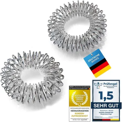 Produktbild von Yin & Yang Fingermassageringe 2er Set - Akupressurringe zur Entspannung & Förderung der Durchblutung - 23mm & 27mm Finger Massage