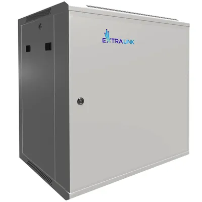 Image de Extralink baie réseau 19" 12U 600x450 murale porte acier grise