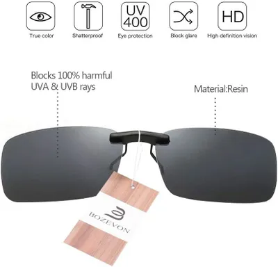 Imagen del producto de Gafas de sol polarizadas clip-on, protección UV400, plegables, para monturas, color gris