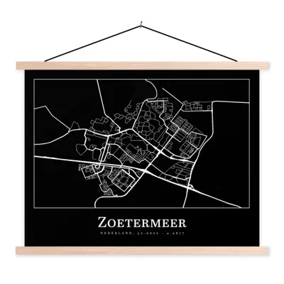 Obrázek produktu pro MuchoWow® Textilní plakát - Mapa města - Mapa - Zoetermeer - Mapa města - 60x45cm - S hnědými lamelami