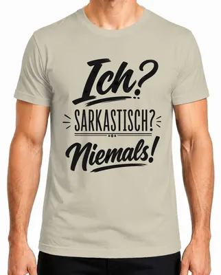 Imagen del producto de Yo? ¿Sarcástico? ¡Nunca! Camiseta para hombre con estampado divertido, irónico y sarcástico. Color: natural
