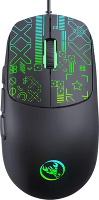 Obrázek produktu pro Herní drátová myš s 3600DPI, barevným podsvícením a 6 tlačítky pro PC / stolní počítač / notebook černá
