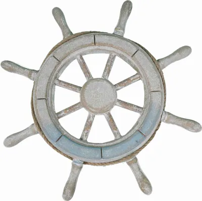 Produktbild von Deko Steuerrad Schiff Holz Ø35cm Schiffsrad mit Schiffstau Maritim Wanddeko