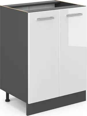 Produktbild von Vicco Küchenunterschrank R-Line, 60 cm ohne Arbeitsplatte, Weiß Hochglanz/Anthrazit