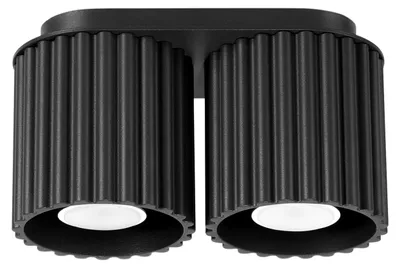 Image de Plafonnier AURA 2 noir GU10 2xGU10 10W aluminium 12x10x21cm Sollux Lighting