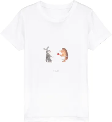 Produktbild von Mr. & Mrs. Panda Kleinkinder T-Shirt Hase Igel 12-14 Jahre (152/164) - Weiß - Geschenk, Liebe Spruch, Kindershirt, Herzschmerz, Trösten, Kinder Baumwoll, Lustige Sprüche