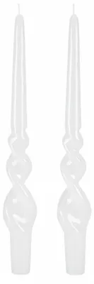 Immagine prodotto di 2 candelabri, realizzati a mano, color bianco, altezza 30 cm