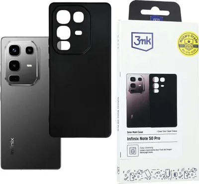 Produktbild von Handyhülle für Infinix Note 50 Pro 4G, 3mk Matt Case, mattes Schwarz