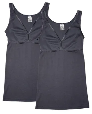 Produktbild von HERMKO 175803860 2er Pack Damen BH-Hemd 2er Pack (Weitere Farben), Farbe:graphit, Größe:48/50 (XL)