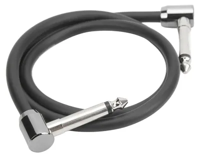 Produktbild von Gitarren-Patchkabel aus Metall, rechtwinklig, Verbindungskabel für Gitarren-Effektpedale zum Spielen
