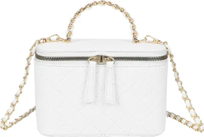 Produktbild von Gallantry, Gesteppte Vanity-Handtasche für Damen mit Kettenhenkel und Schulterriemen, Weiß
