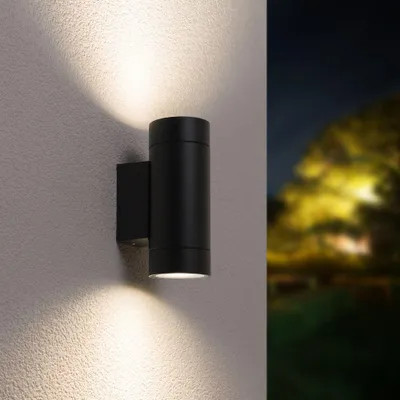 Produktbild von hoftronic LED Wandleuchte 8W 690lm 4000K IP65 Schwarz GU10 Dimmbar