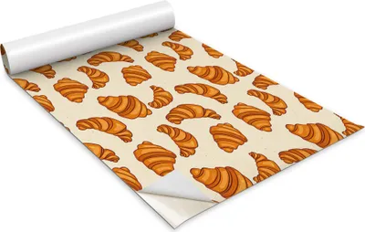 Produktbild von Selbstklebende Möbelfolie - Dekorationsfolie - Tischmöbel - Zuschneidbar - Cartoon-Croissant - 100 x 50 cm