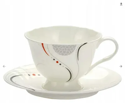 Produktbild von Domdekoracji Tasse 200 ml Bone China zartes Muster