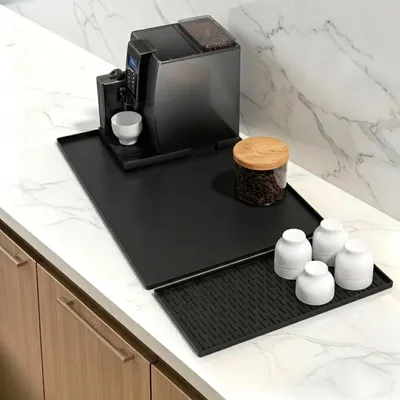 Silikonmatte für Kaffeemaschinen, 60x40 cm, doppellagig, mit Abtropfgitter
