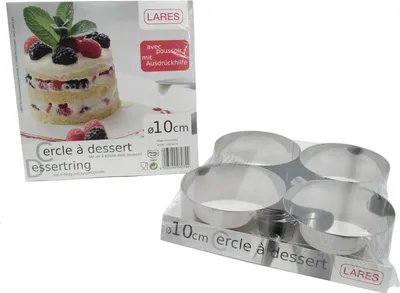 Zdjęcie produktu dla Lares Dessert-Ring 4er-Set mit Ausdrückhilfe 10 cm 6074