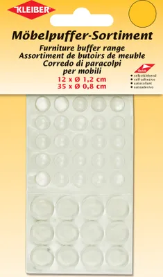 Produktbild von KLEIBER Möbelpuffer-Sortiment transparent selbstklebend 47 Stück