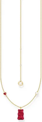 Produktbild von Thomas Sabo KE2206-430-10-L45V Damen-Kette mit Goldbären-Anhänger Rot