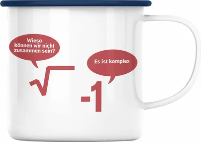 Produktbild von Trendation - Mathelehrer Emaille Tasse Mathematiker Physik Emaille Tassen mit Spruch Lustig Emaille Emaille Tasse Physiker Geschenk Mathestudent Sprüche (Blau)