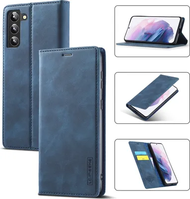 Produktbild von Galaxy S22 5G Hülle, Standfunktion Kartenfach Wallet Leder Schutzhülle für Samsung Galaxy S22 5G Blau